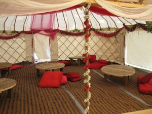 Inside the Human Library yurt