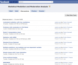 Facebook Discussion list of topics