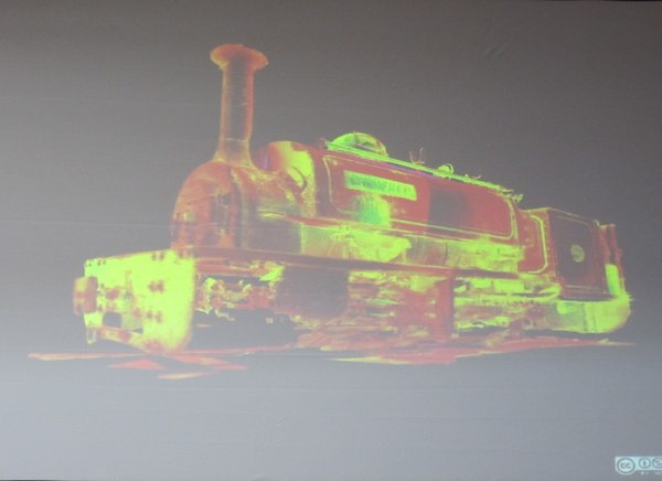 Laser-scanned model of the engine